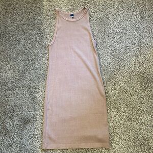 Tan racer back bodycon dress. Size medium.